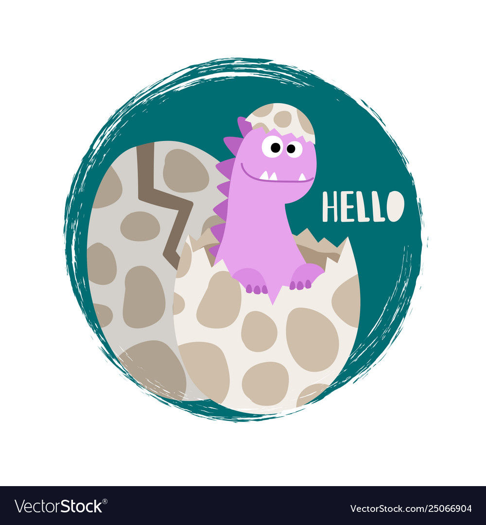 Download Newborn bagirl dinosaur banner flat Royalty Free Vector