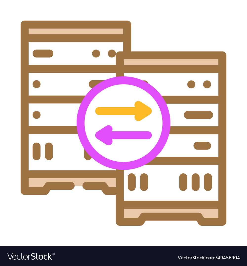 Replication database color icon vector image Replication database color icon