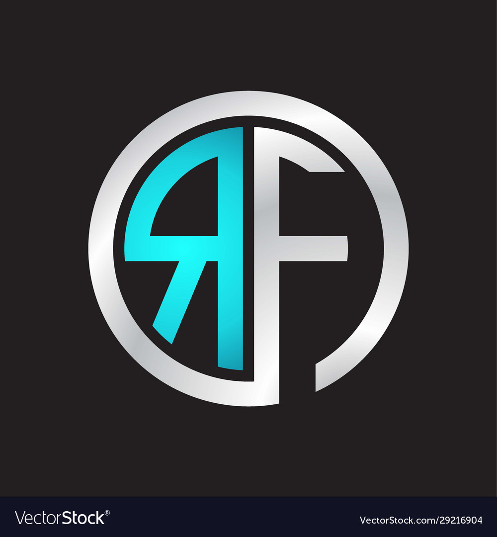 Rf initial logo linked circle monogram vector image Rf initial logo linked circle monogram