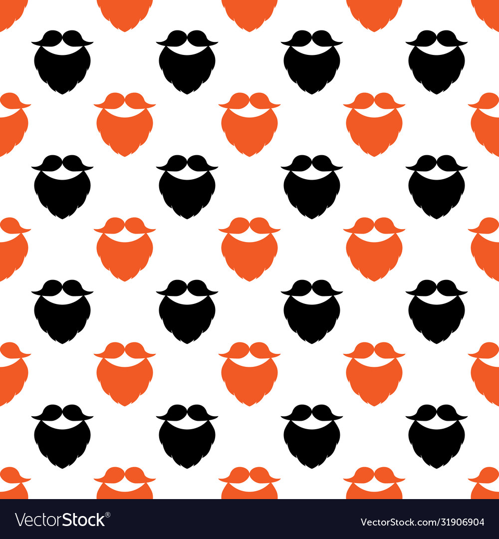 Seamless pattern with mustache and beard