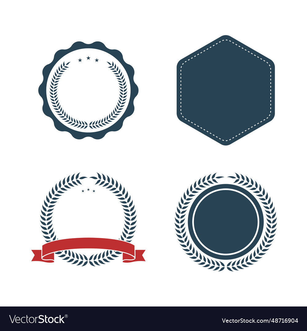 Set badge ribbons and labels design elements vector image Set badge ribbons and labels design elements