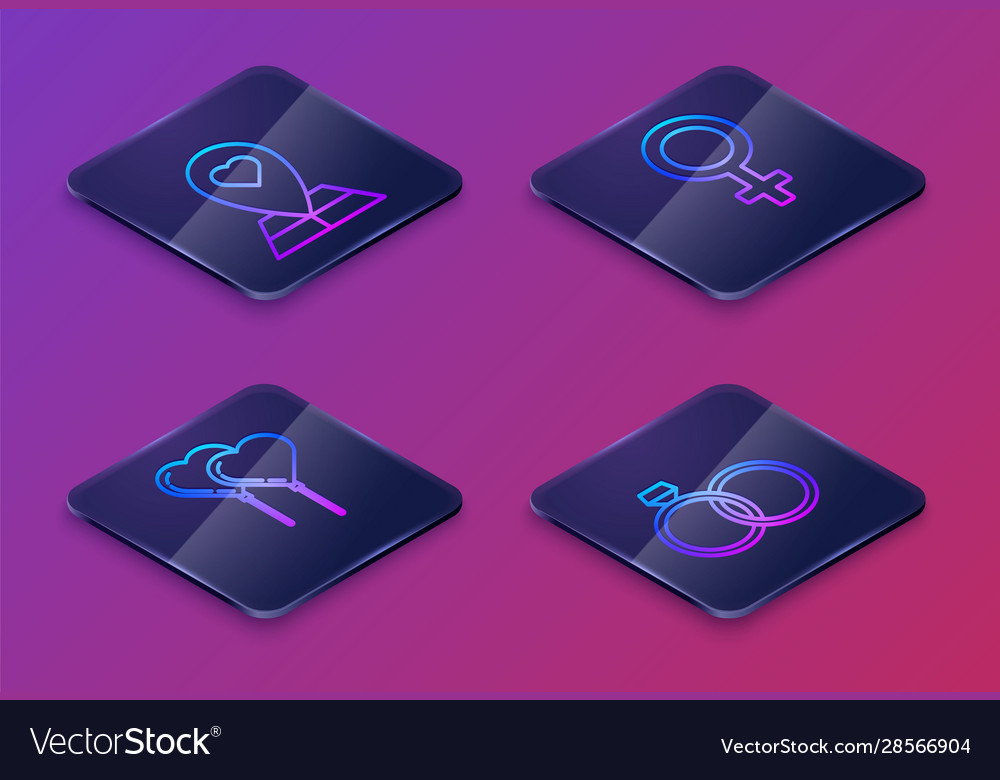 Set isometric line map pointer with heart vector image Set isometric line map pointer with heart