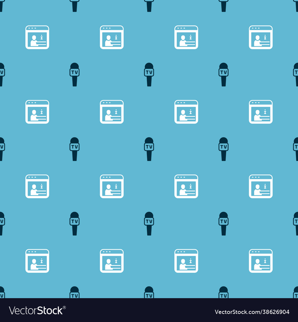 Set microphone and information on seamless pattern vector image Set microphone and information on seamless pattern