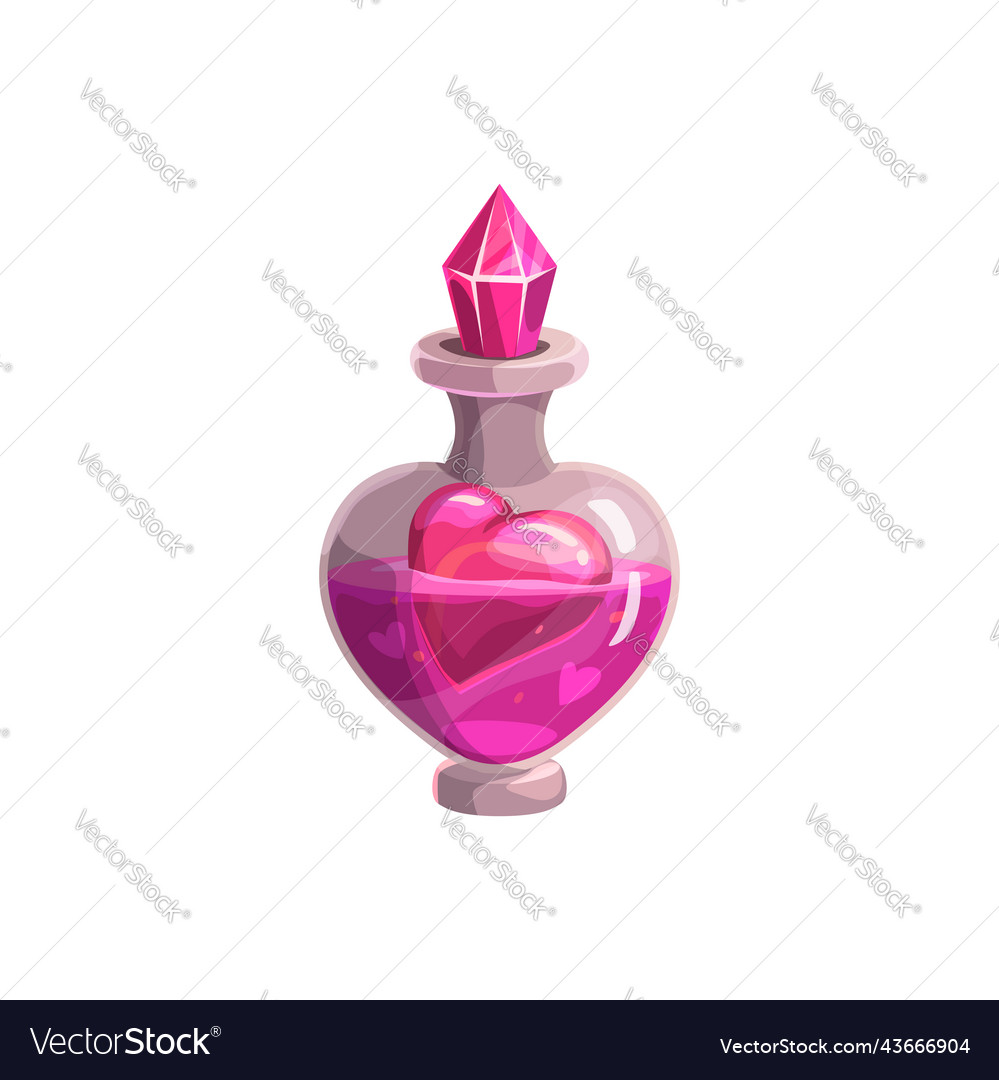 Valentine day magic love potion in crystal bottle Vector Image