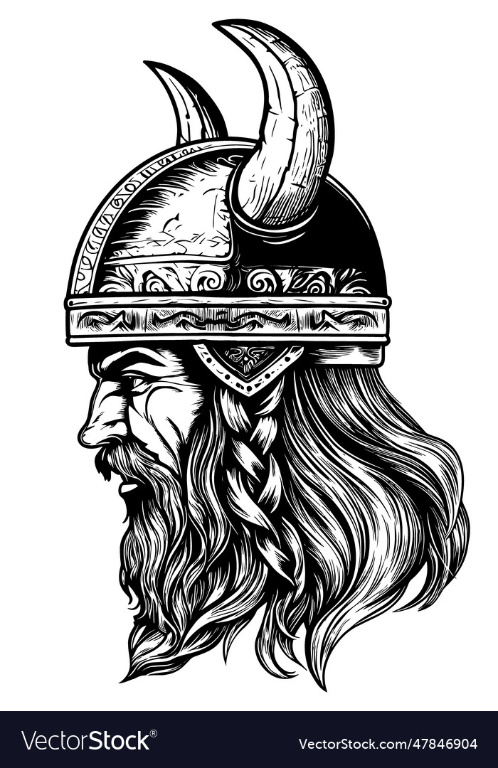 Viking In A Helmet Royalty Free Vector Image - Vectorstock