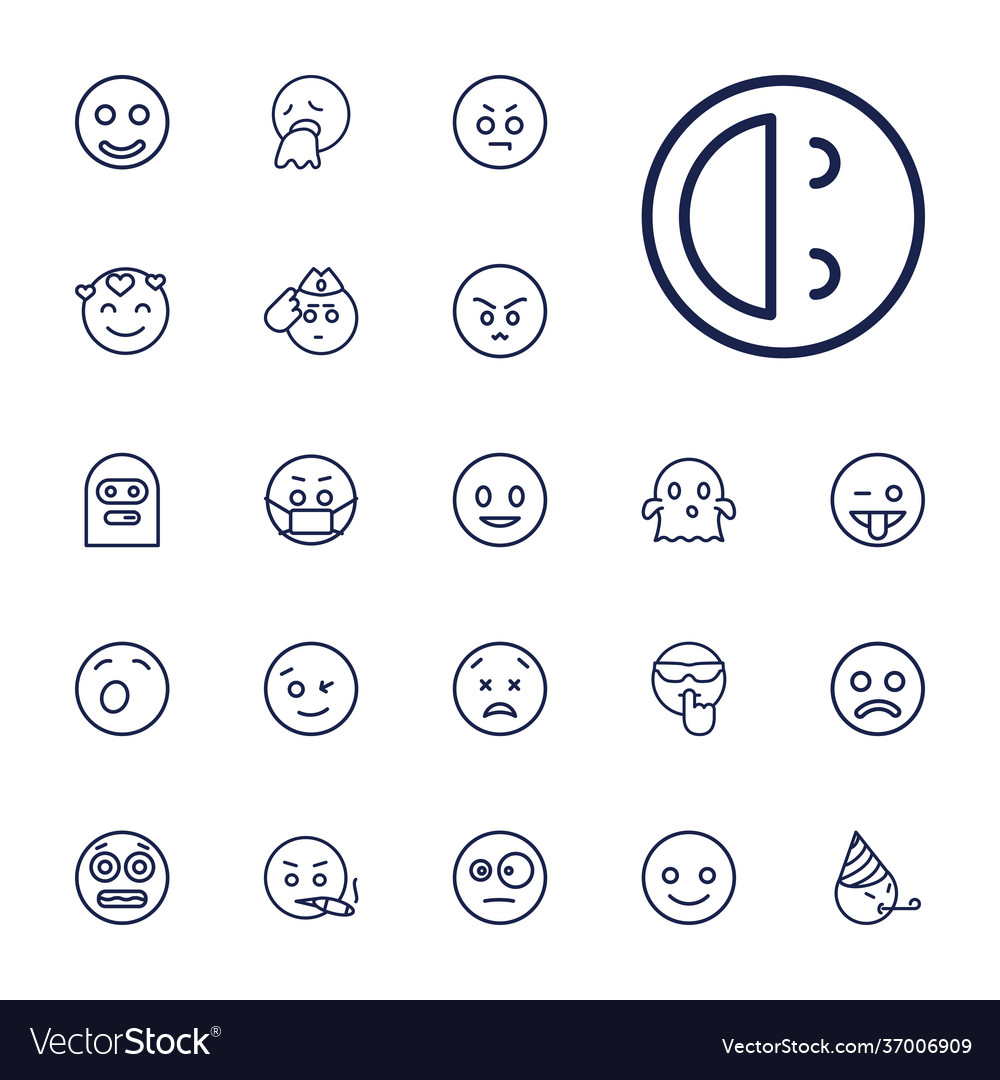 22 smiley icons Royalty Free Vector Image - VectorStock