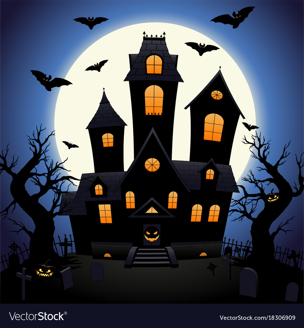 Castle horrors for halloween Royalty Free Vector Image