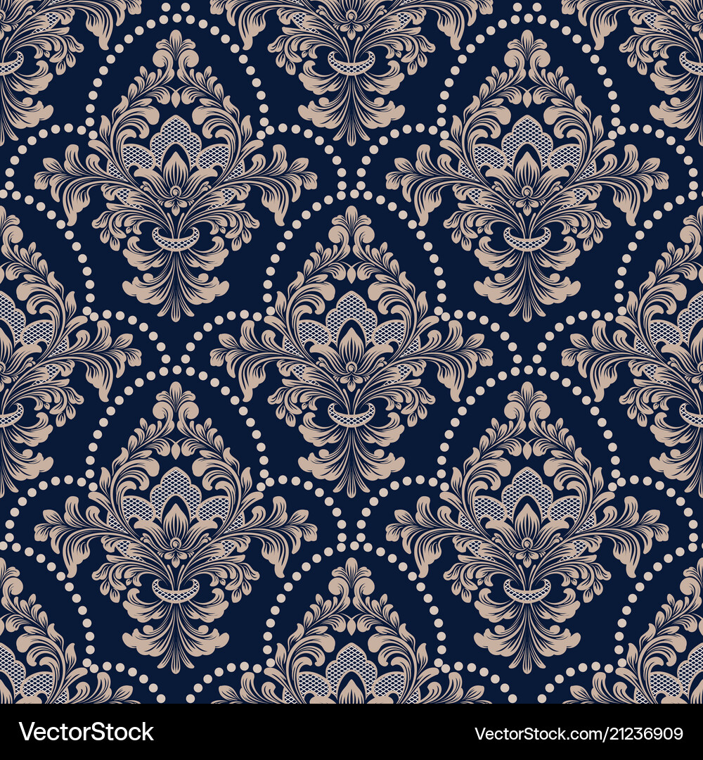 Damask seamless pattern background Royalty Free Vector Image