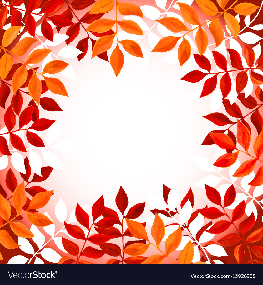 Floral Background With Orange And Red Leaves And Vector Image