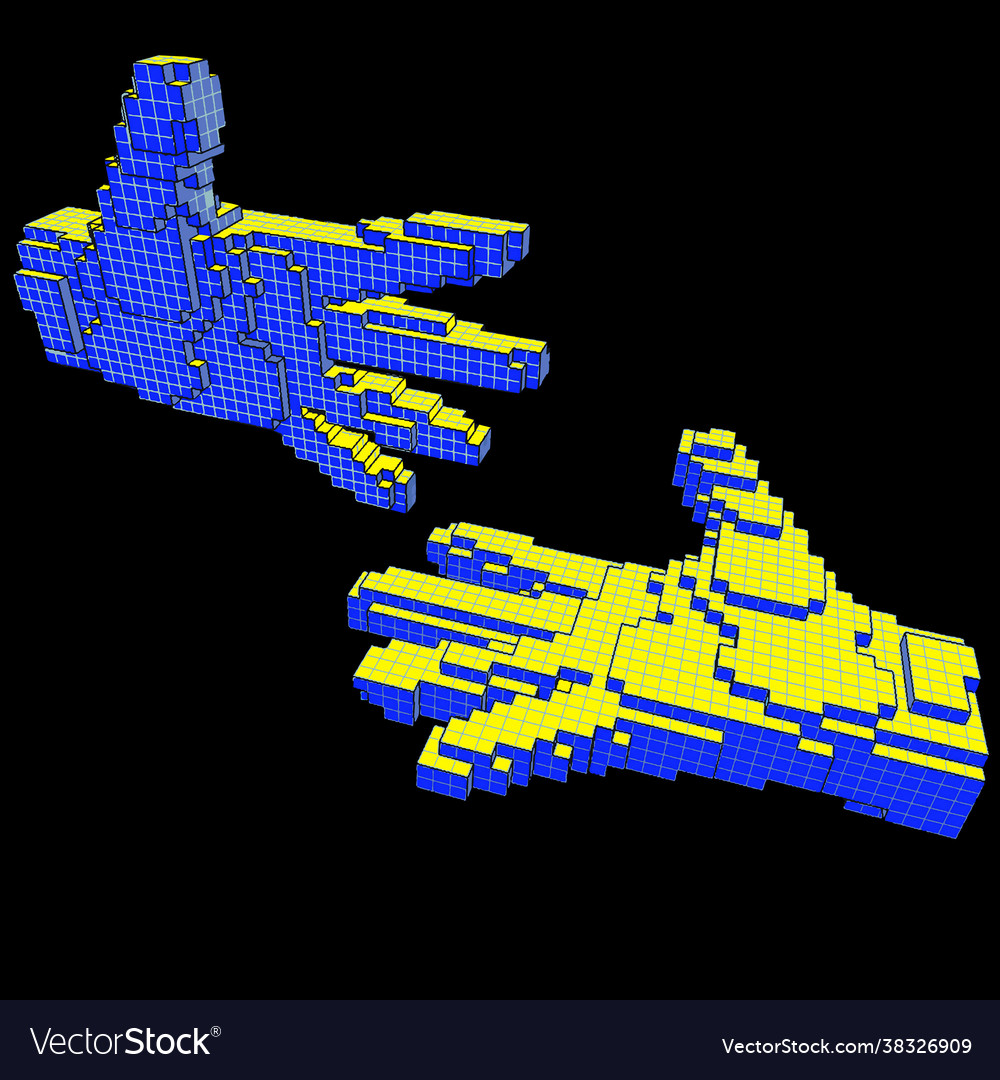 Hands caste art voxel robot people too cube