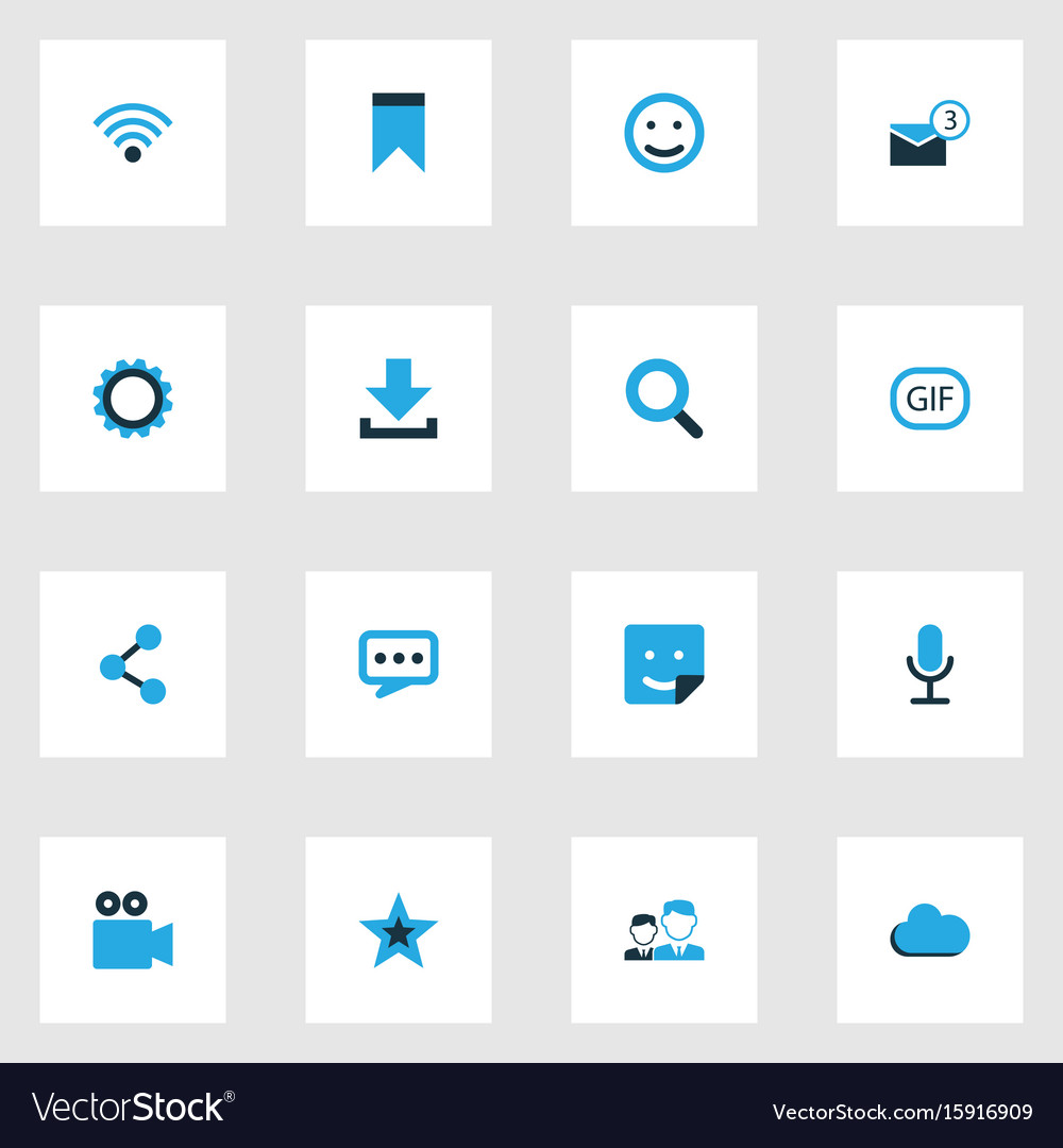 Internet colorful icons set collection