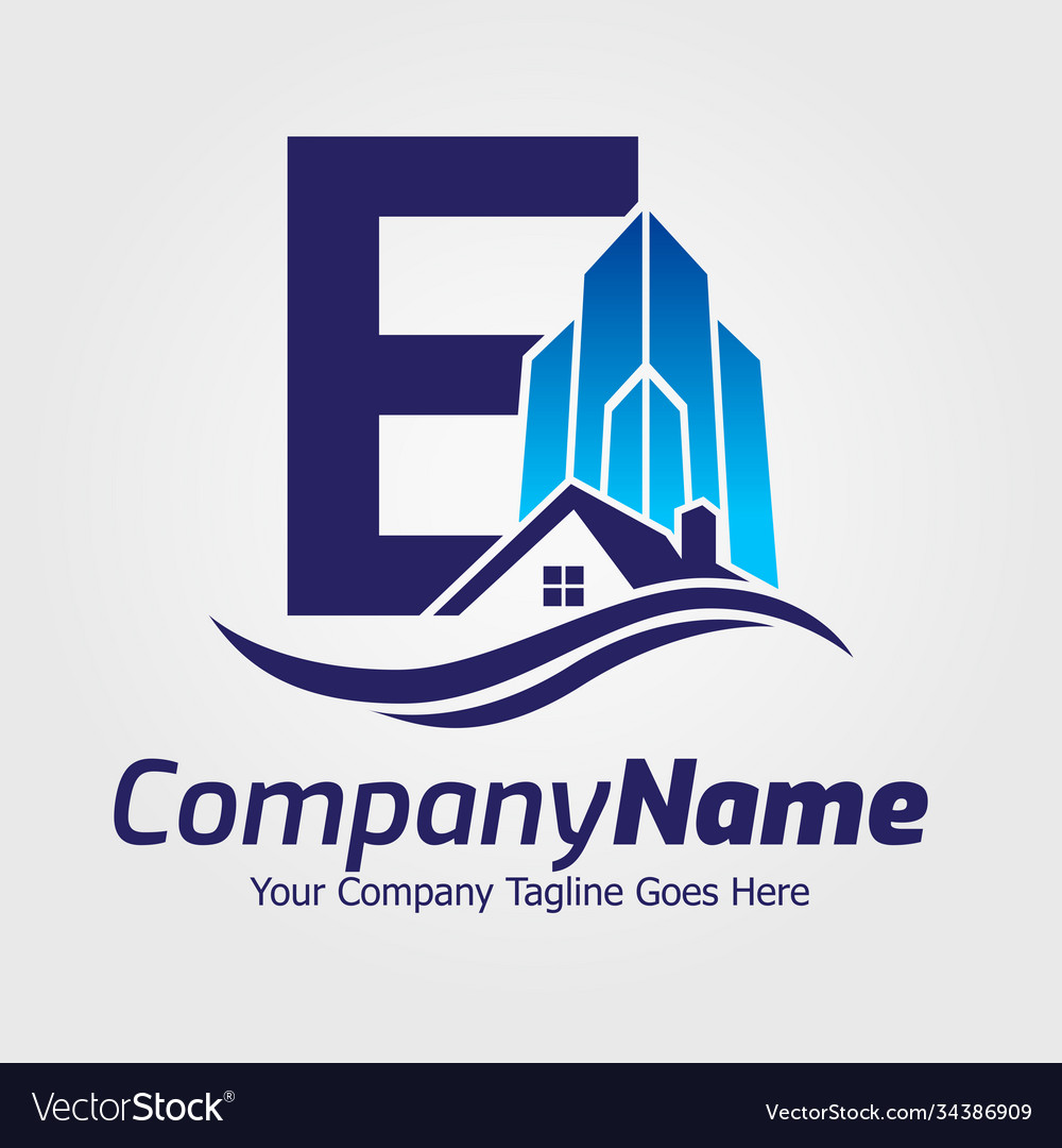 Letter e real estate logo template