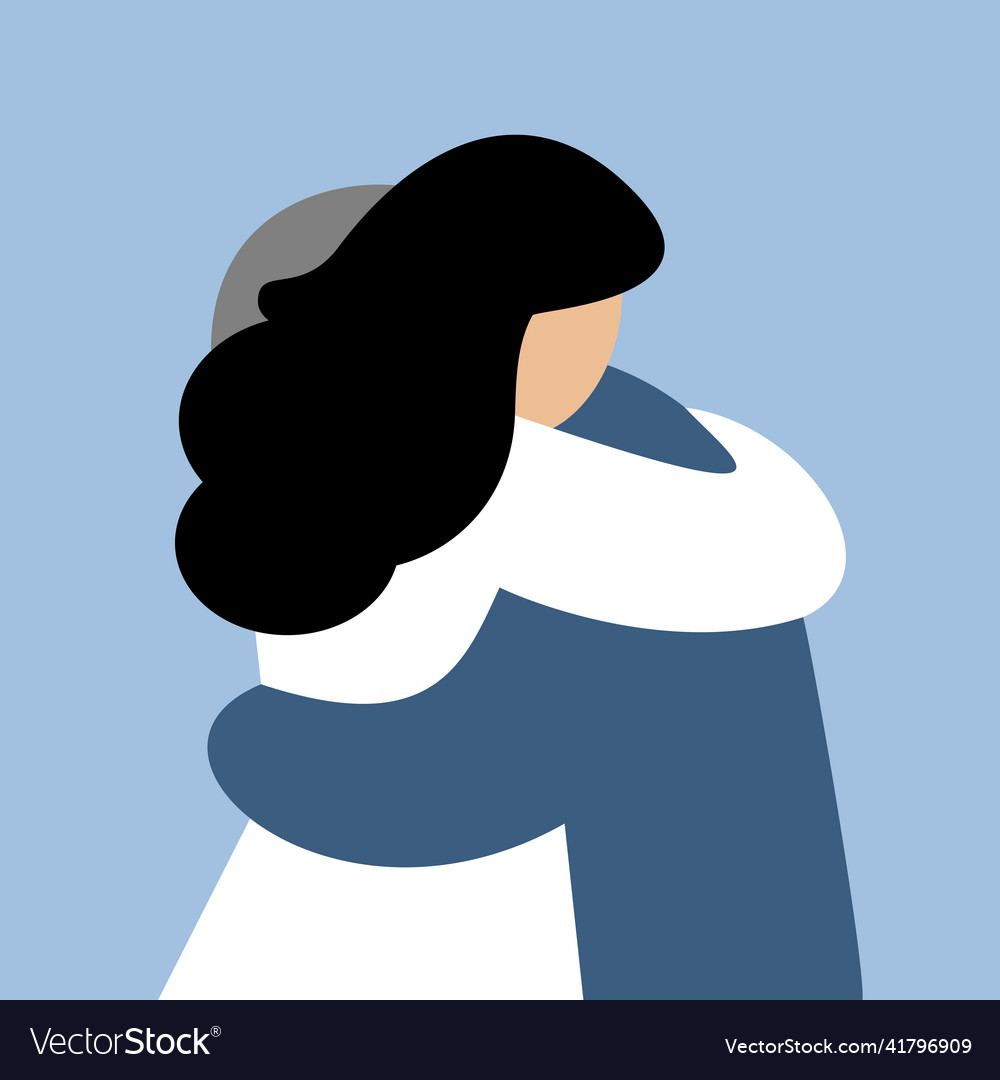 People hug girl hugging boyfriend - square