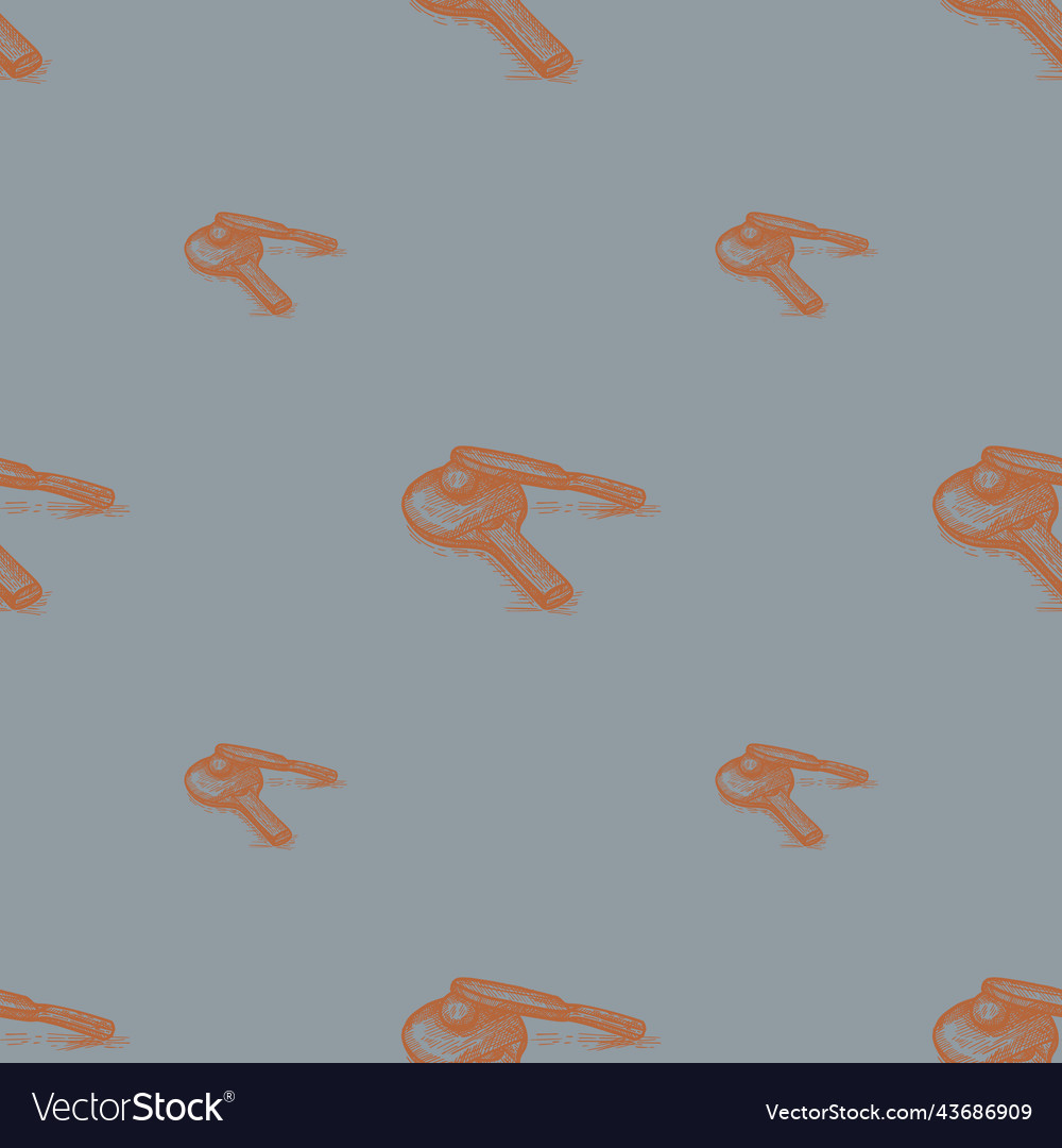 Ping pong racket engraved seamless pattern