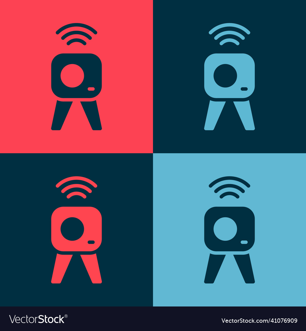 Pop art web camera icon isolated on color