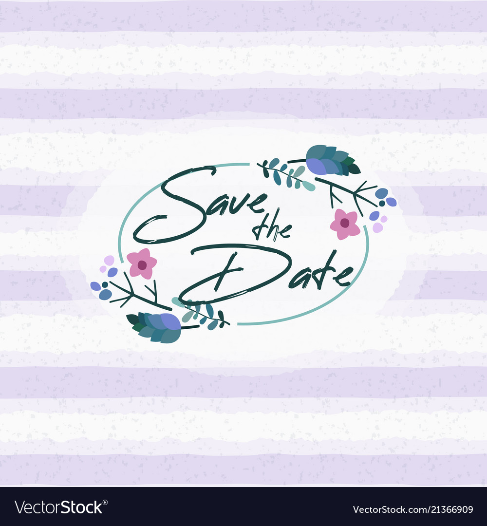 Save the date wedding invitation floral elements