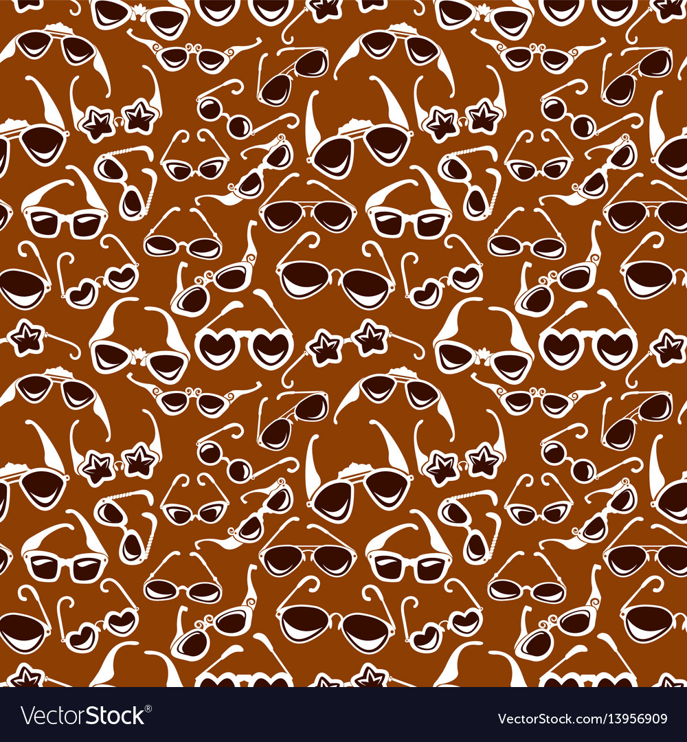 Seamless pattern in retro style with sunglasses vector image Seamless pattern in retro style with sunglasses