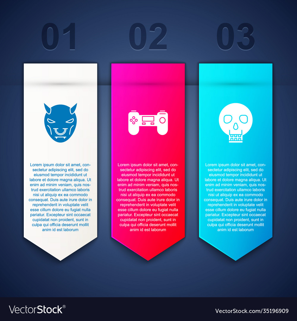 Set mask devil with horns gamepad vector image Set mask devil with horns gamepad