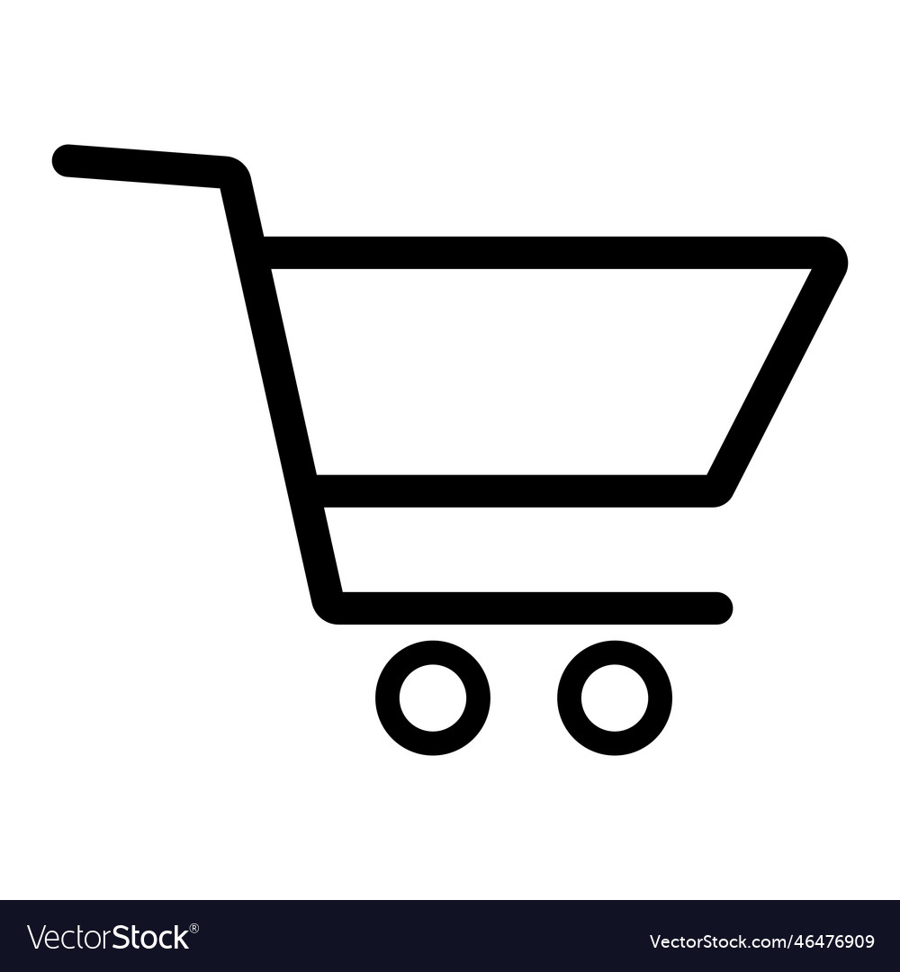 Shopping cart icon on white background trolley