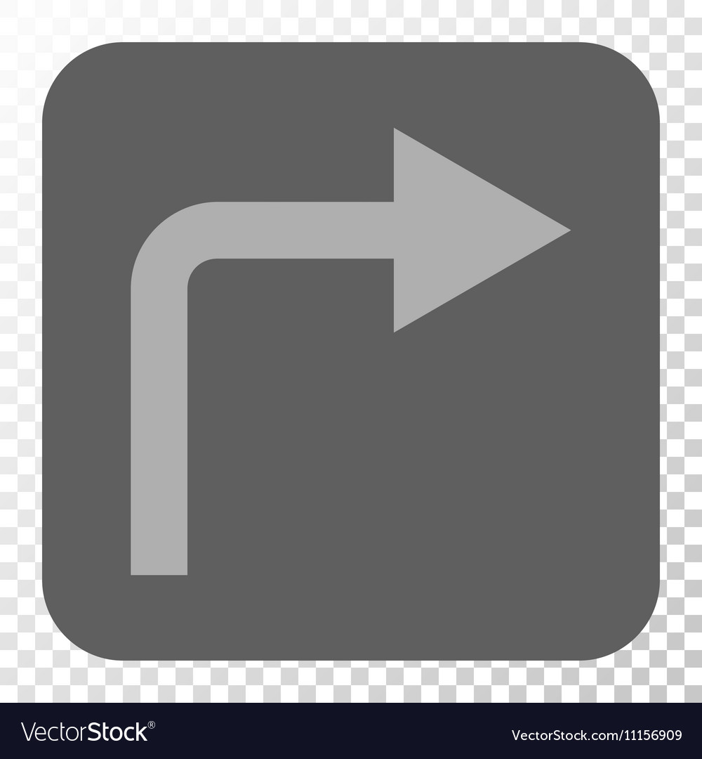Turn right rounded square button