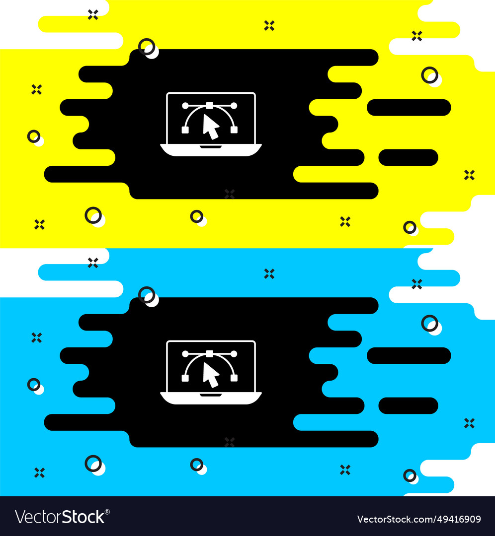 Weiße Computer-Display mit Design-Programm-Symbol vector image Weiße Computer-Display mit Design-Programm-Symbol