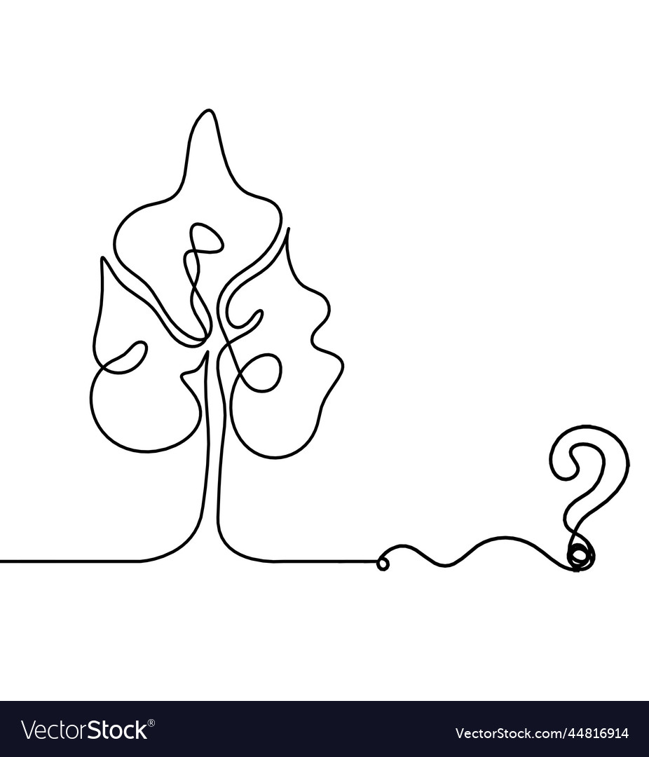 Abstract tree with question as line drawing