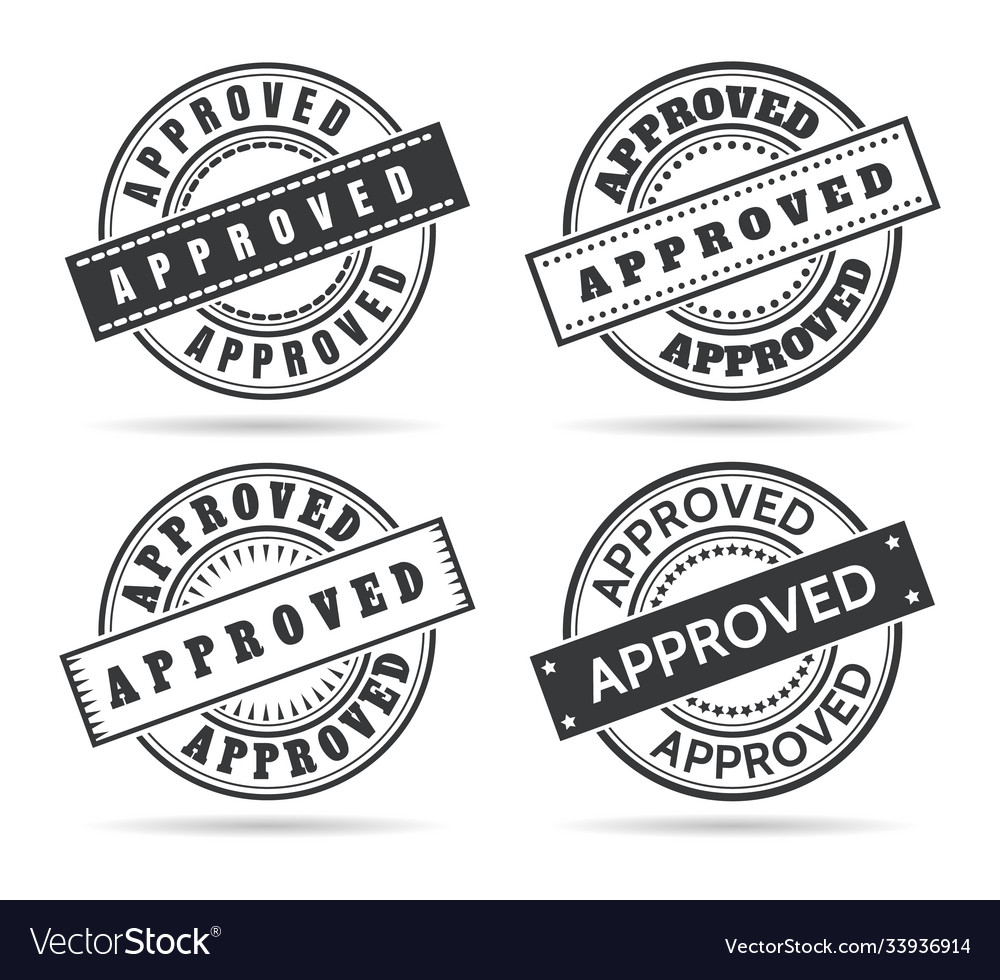 Approve circle seal templates Royalty Free Vector Image