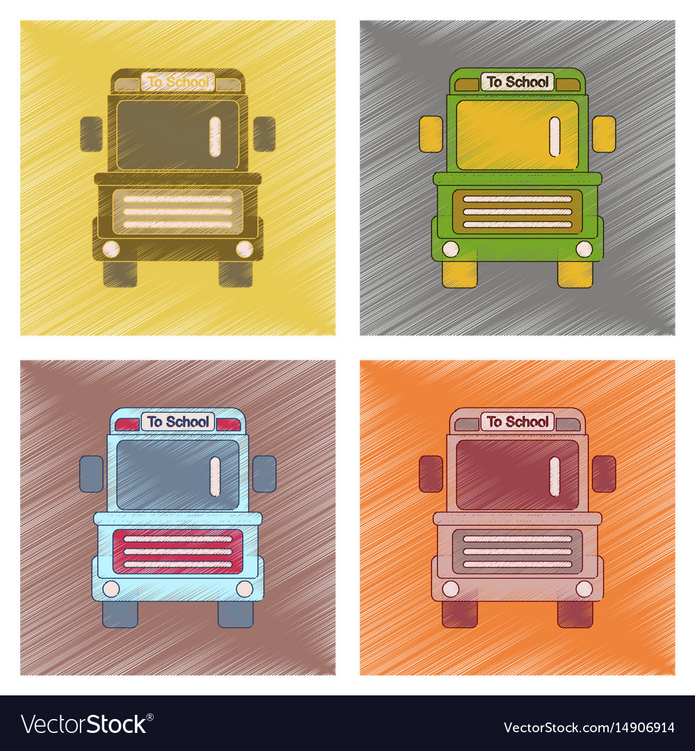 Assembly flat shading style icon school bus