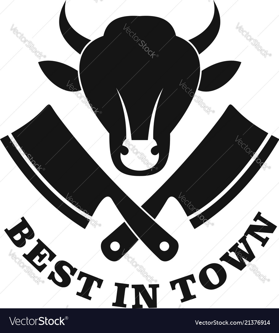 Best in town meat logo simple style Royalty Free Vector