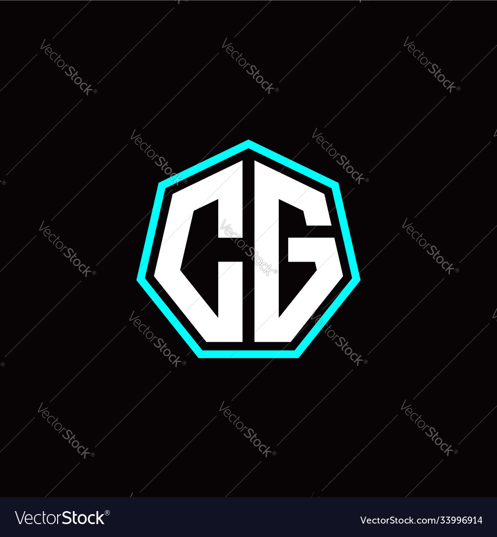 C g initials modern polygon logo template vector image C g initials modern polygon logo template