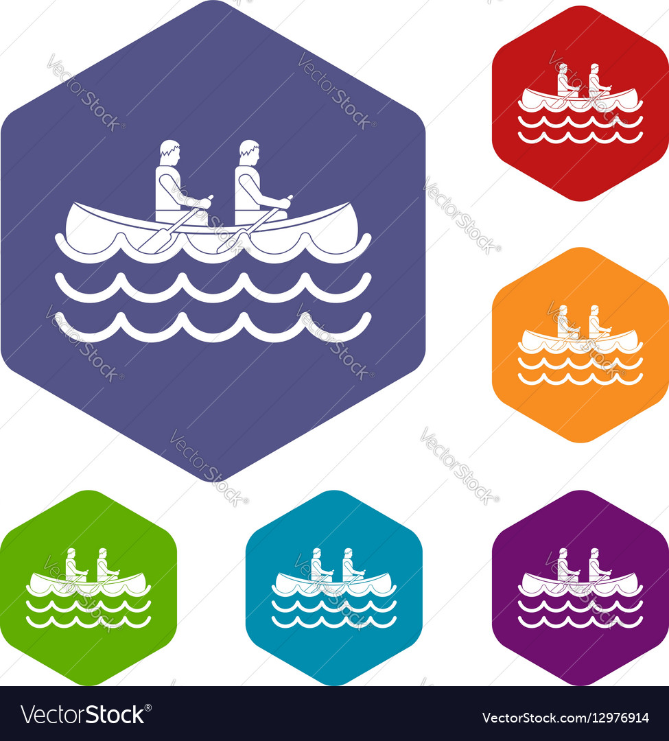 Canoeing icons set Royalty Free Vector Image - VectorStock