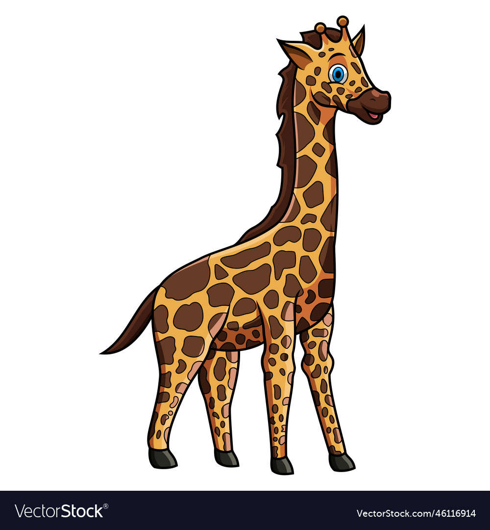 Cute giraffe cartoon isolated on white background Vector Image