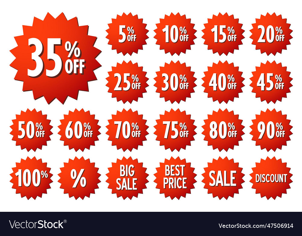 Discount Stickers Set For Shop Royalty Free Vector Image