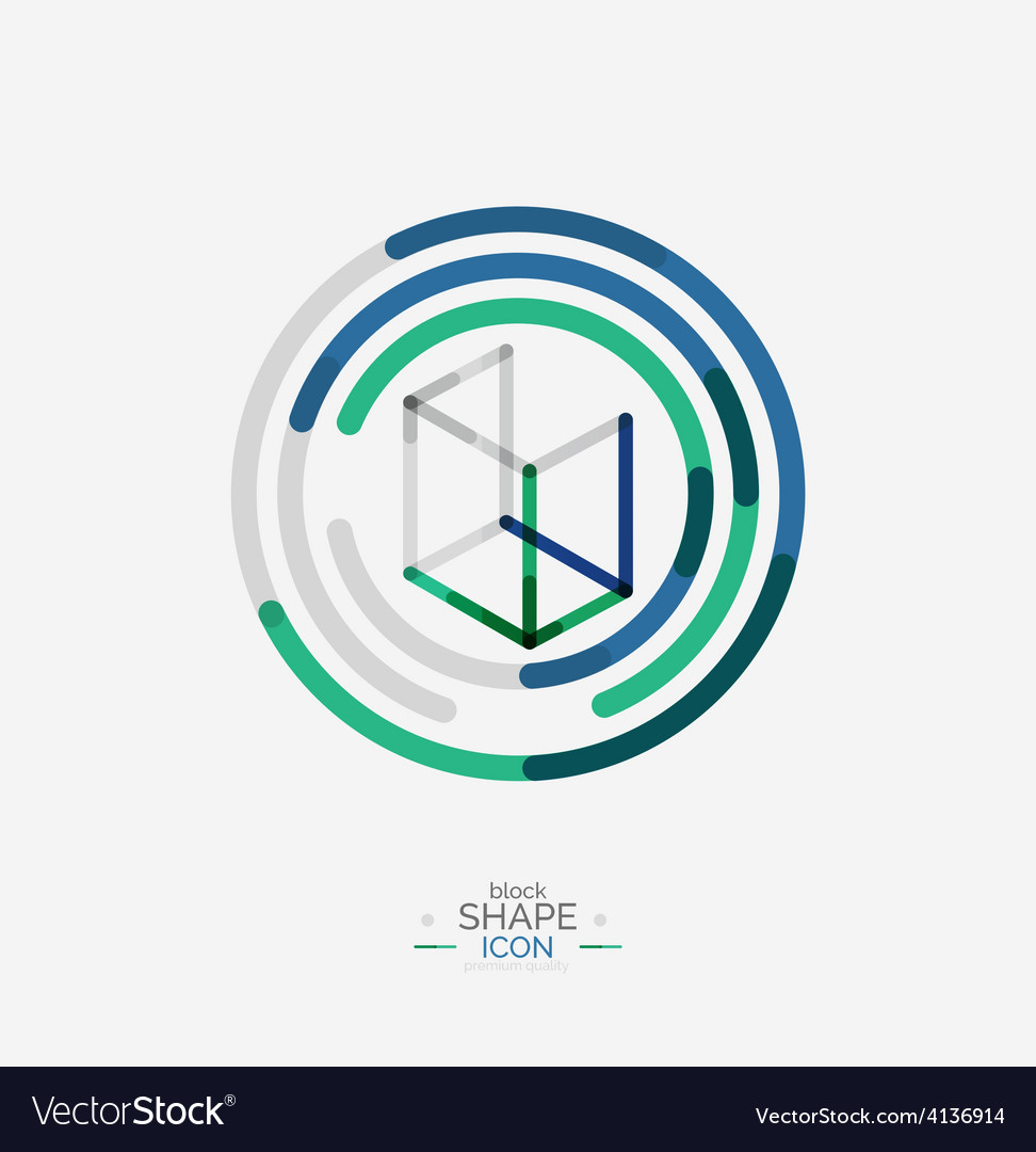 Minimal line design logo business icon block