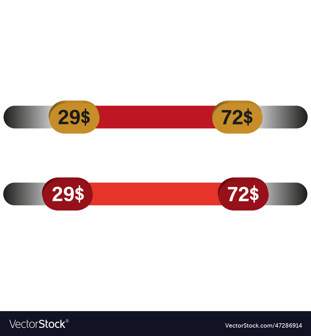 Price range scrollbar in web form online vector image Price range scrollbar in web form online
