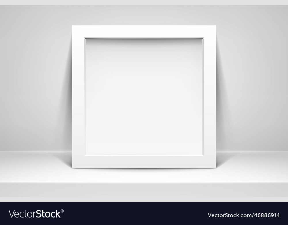 Realistic empty frame on light background