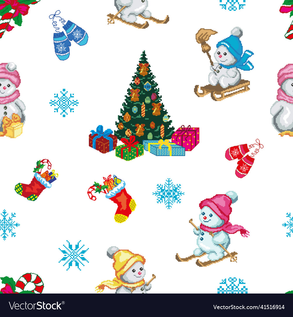 Seamless pattern with christmas elements