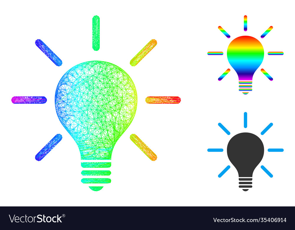 Spectrum net mesh gradient light bulb icon
