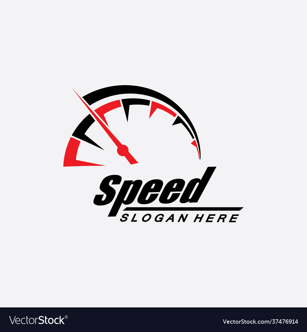 Speed logo design silhouette speedometer symbol Vector Image