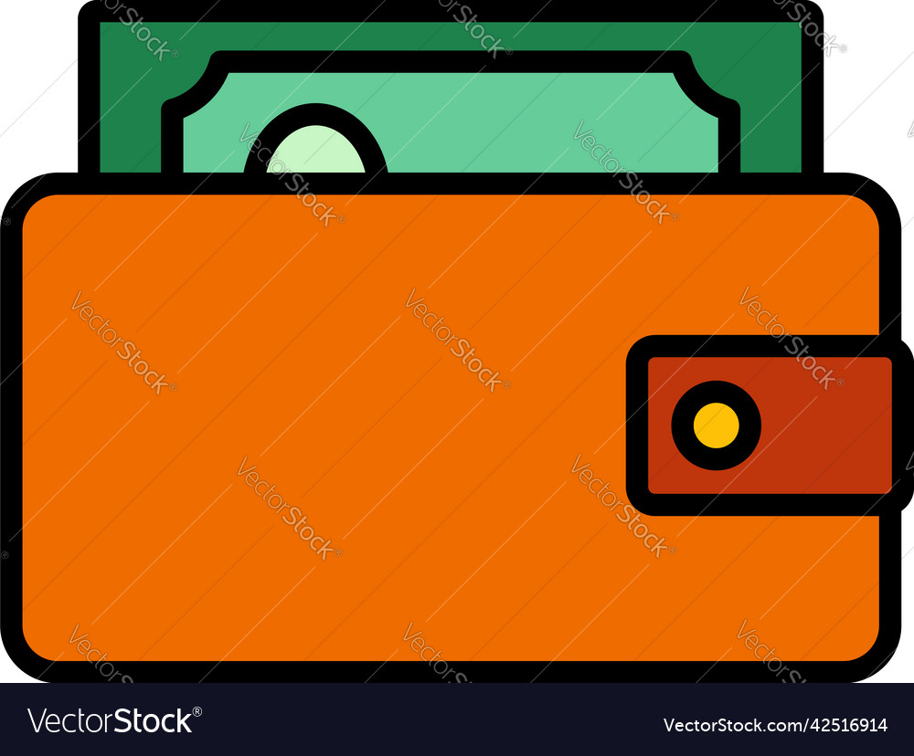 Wallet with cash icon Royalty Free Vector Image