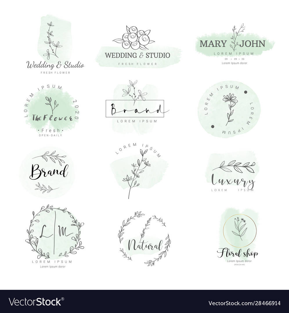 Watercolor Floral Logo Banner