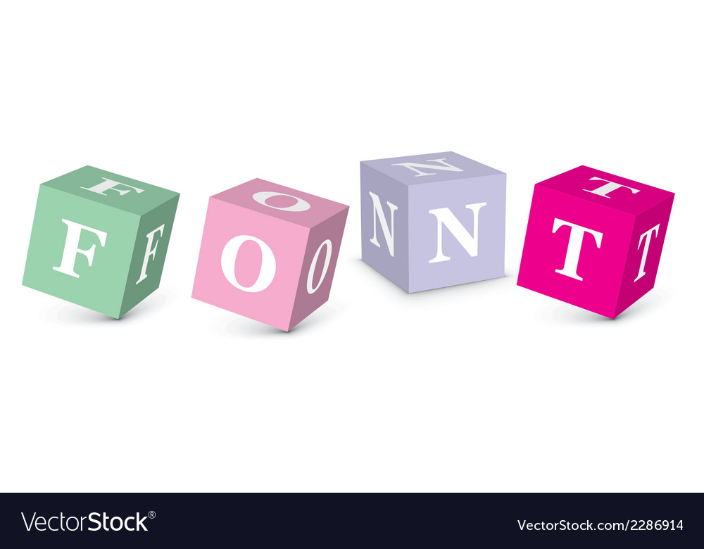 Word font written with alphabet blocks