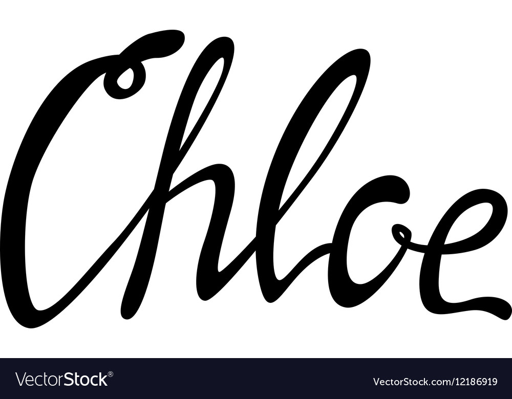 Chloe name lettering Royalty Free Vector Image