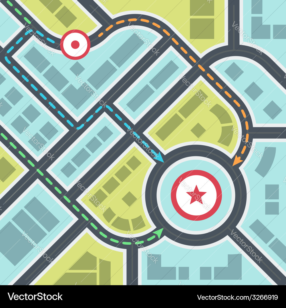 City map Royalty Free Vector Image - VectorStock