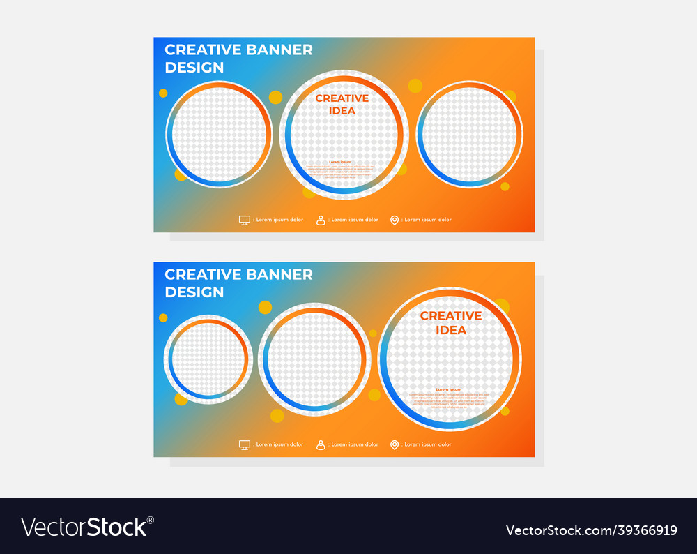 Creative idea gradient banner template vector image Creative idea gradient banner template