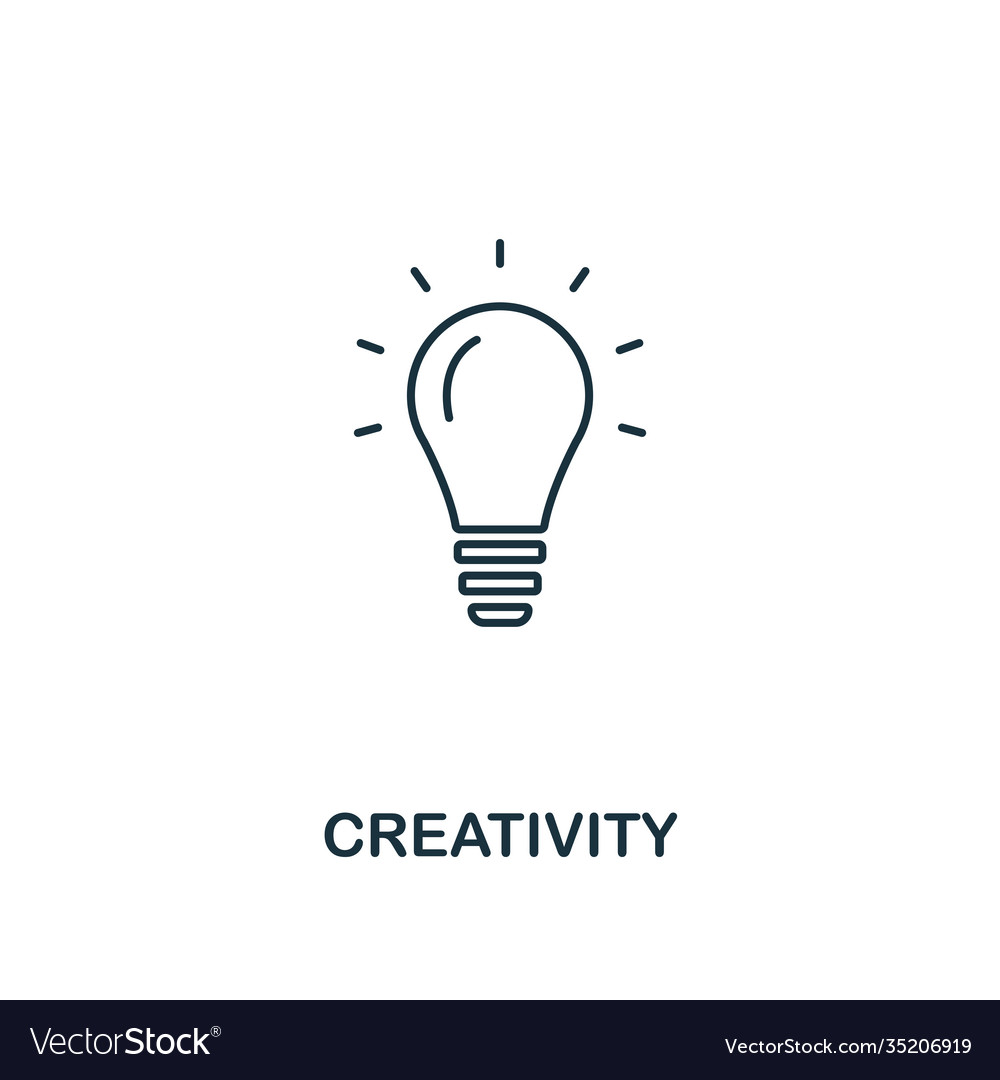 Creativity icon outline style thin design from