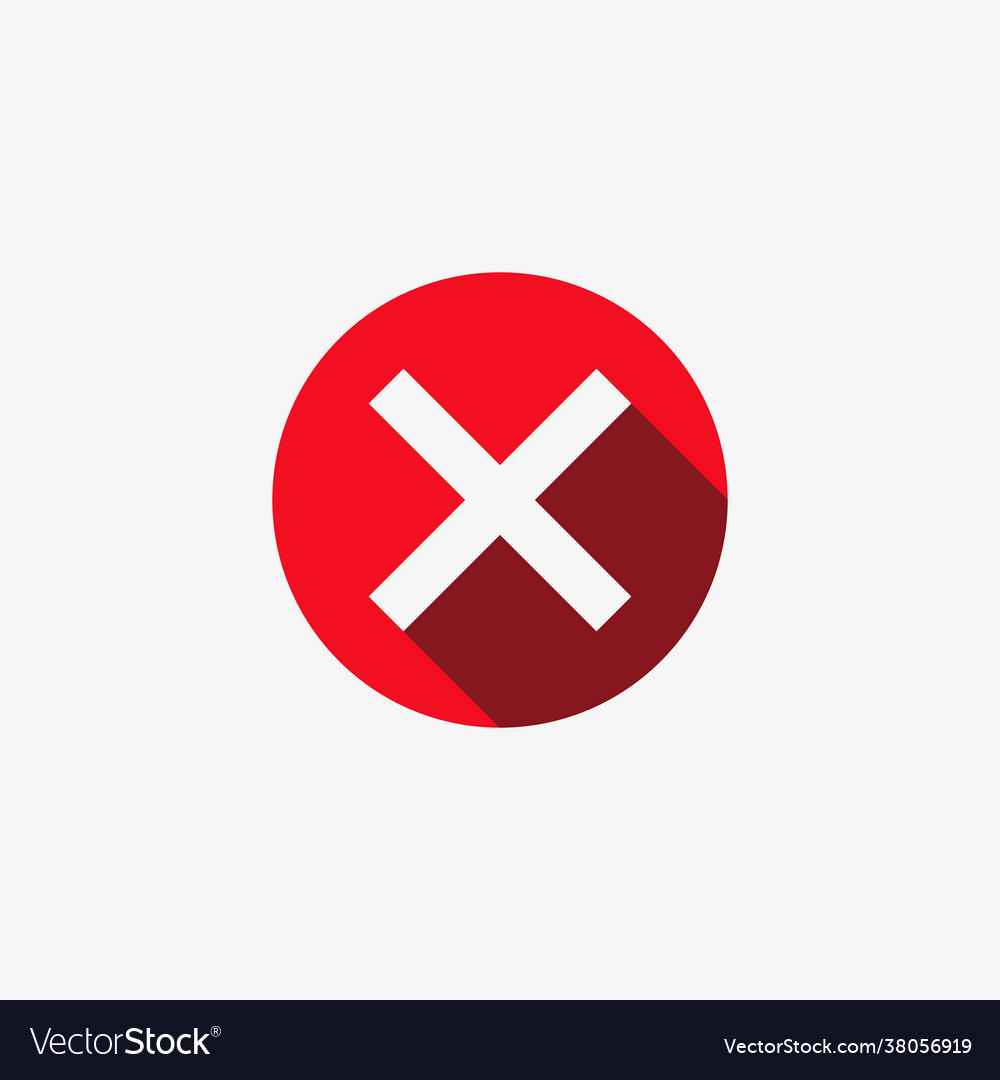 Cross mark delete cancel reject filled outline