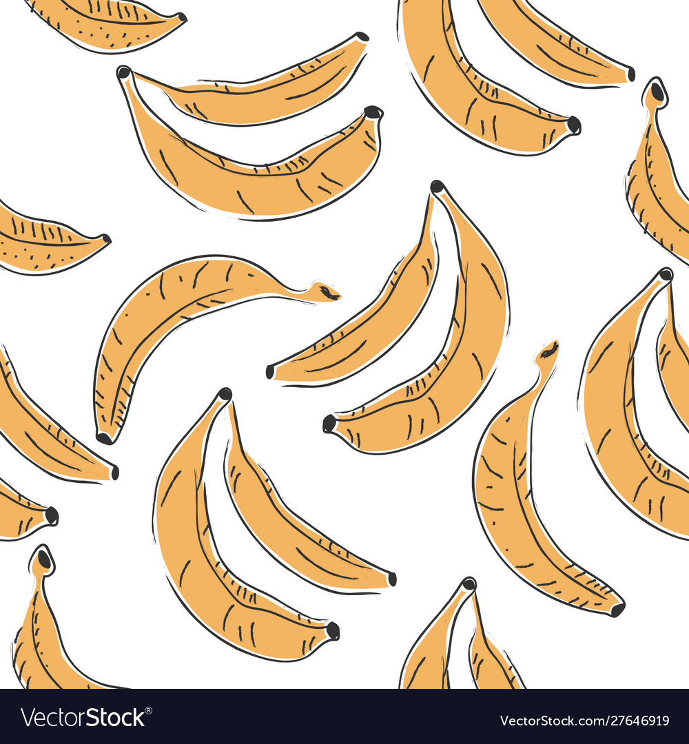 Dotted background seamless pattern with bananas Vector Image Dotted background seamless pattern with bananas