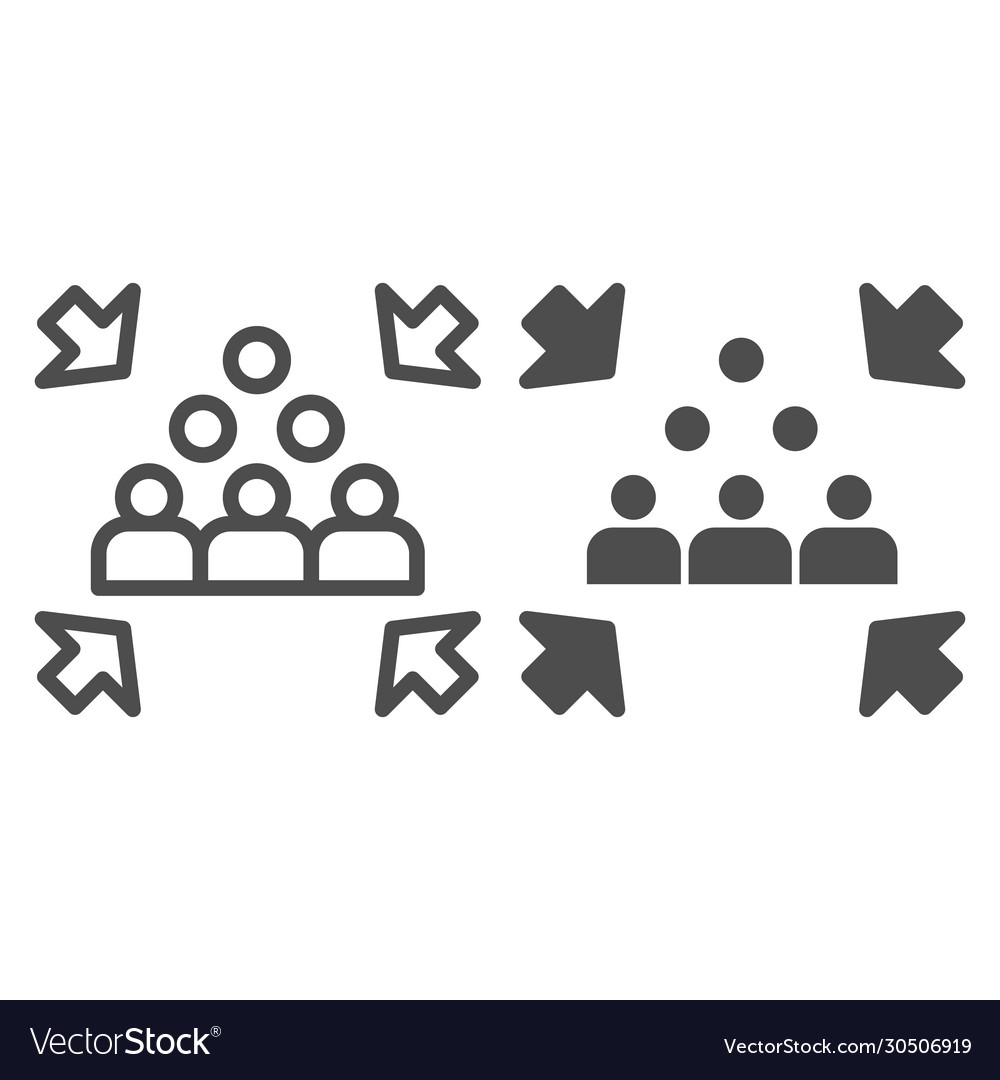 Emergency Assembly Point Line And Solid Icon Vector Image