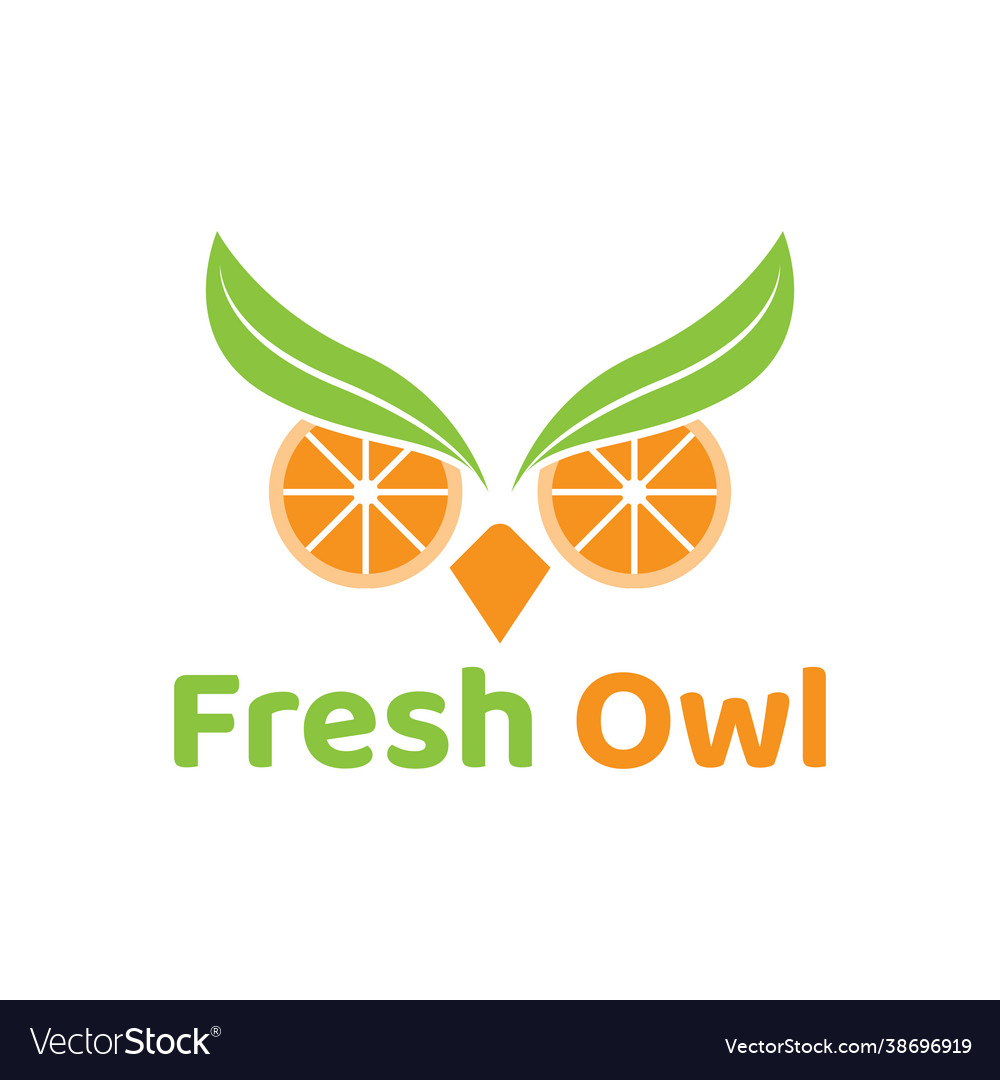 Fresh orange owl logo template